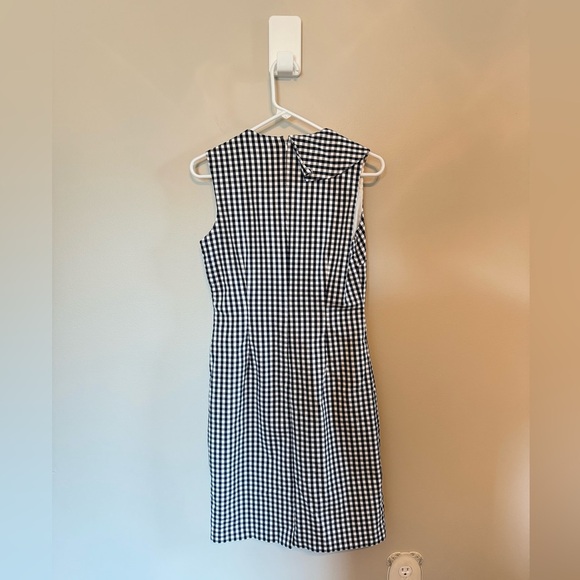 J McLaughlin • Kathryn Gingham Navy White Sleeveless Ruffle Dress Sz 4 Preppy - Picture 9 of 9